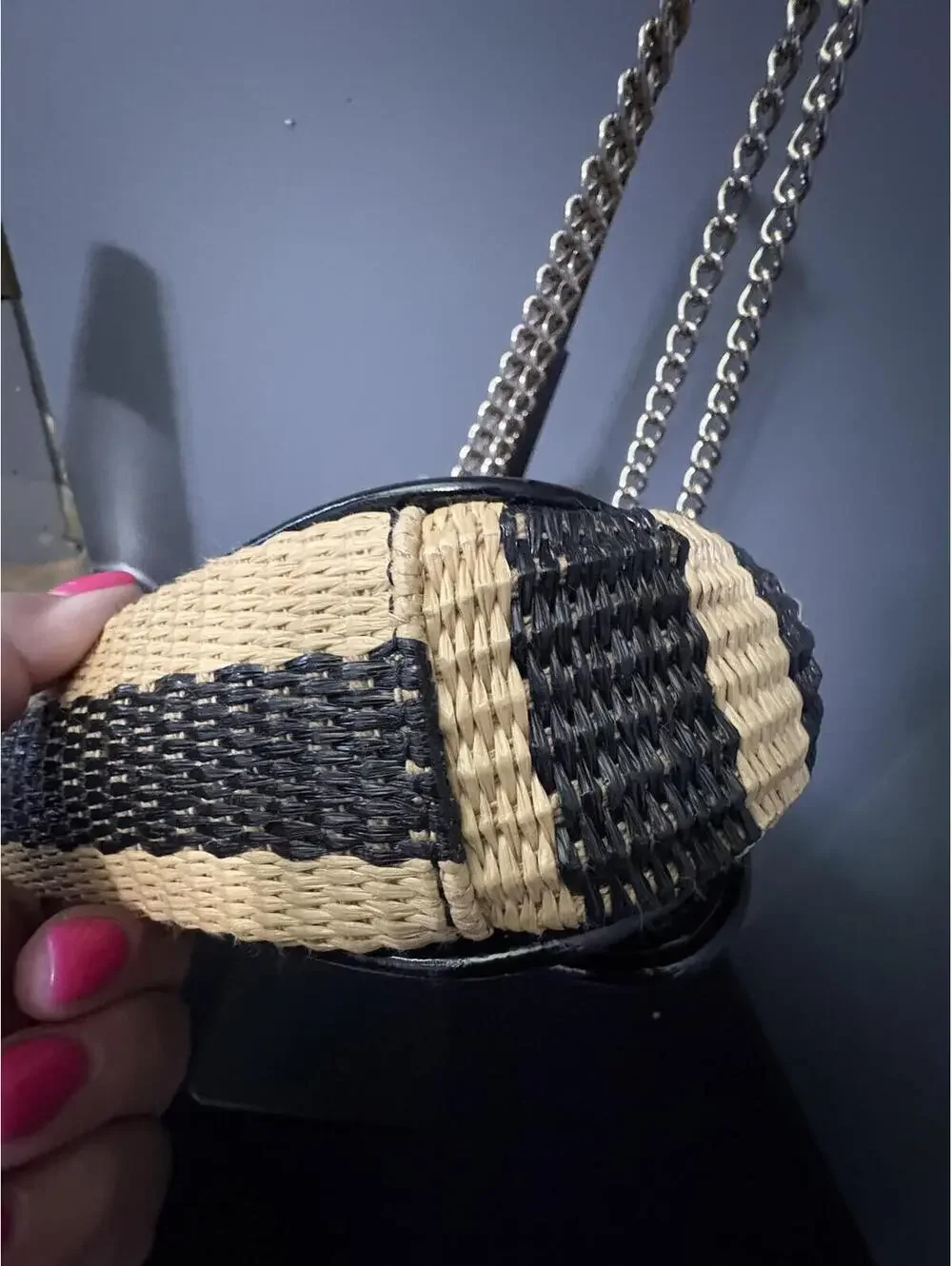 Kate Spade Evelyn Striped Crochet Raffia Shoulder